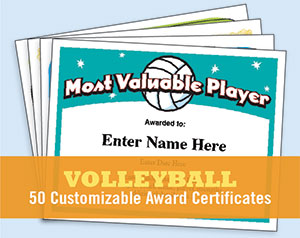 volleyball certificate templates