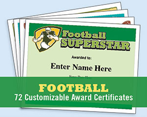 football certificate templates