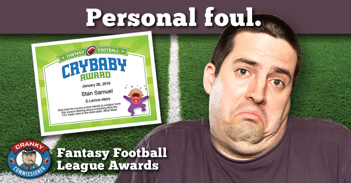 crybaby fantasy football certificate