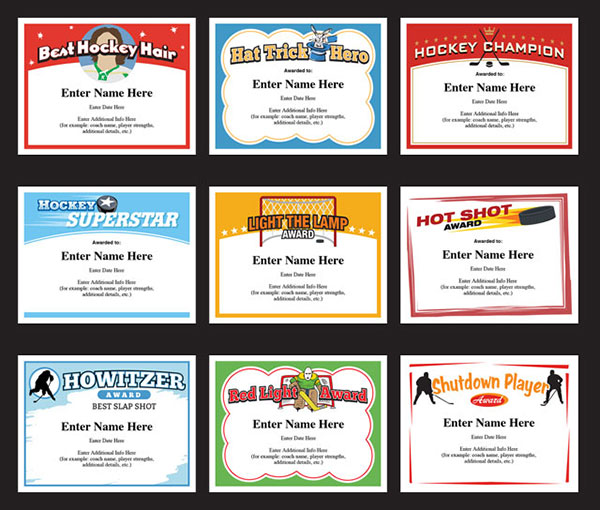 Hockey Certificate Templates | Players and Coaches Awards